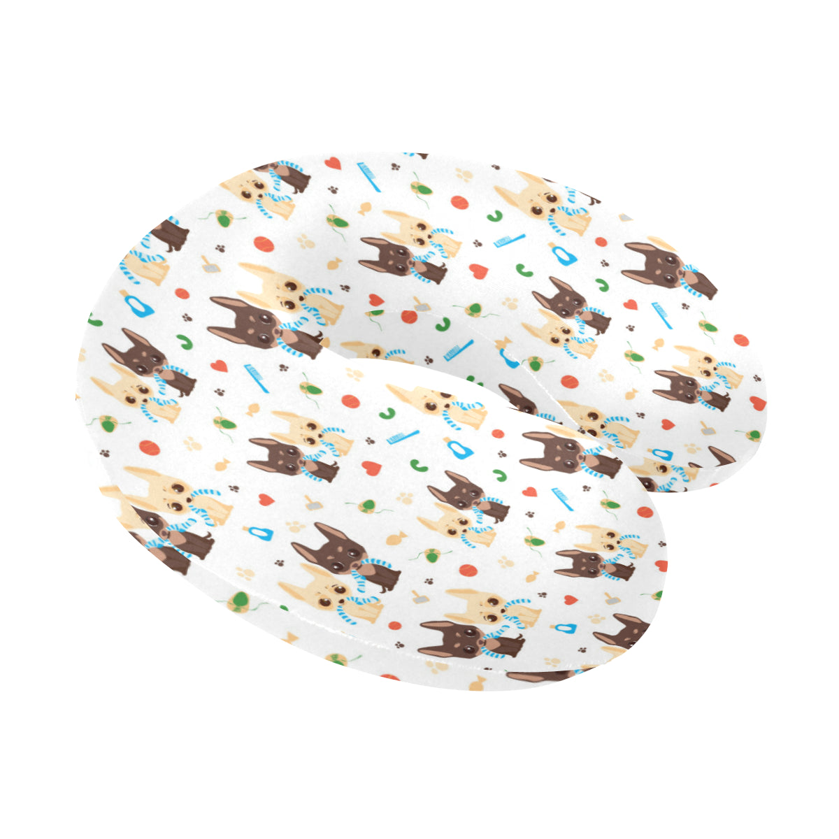 Chihuahua Pattern Print Design 06 U-Shaped Travel Neck Pillow