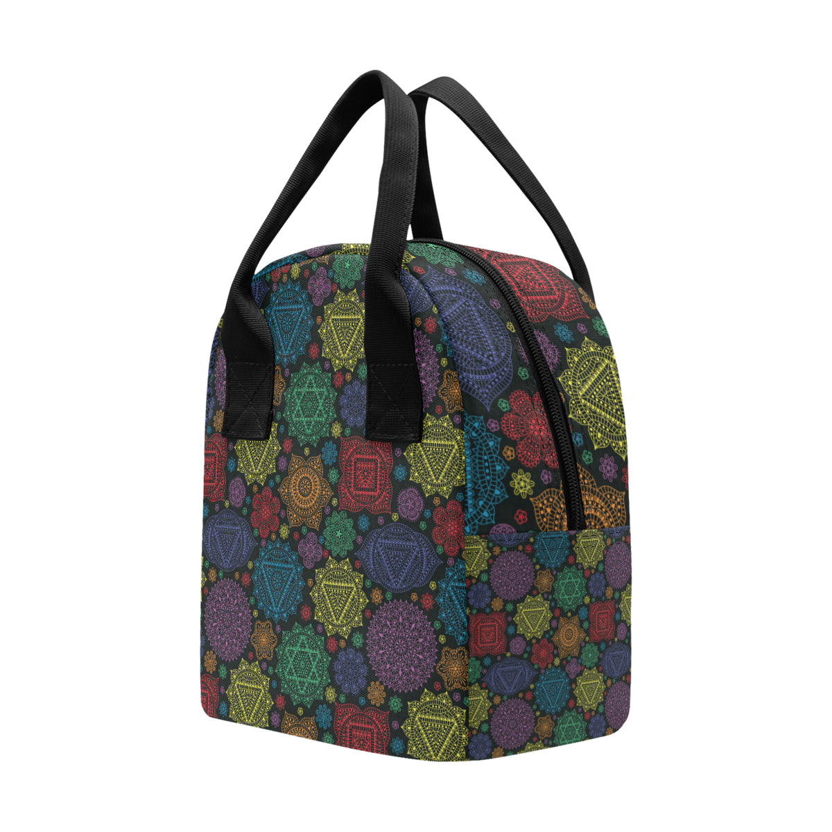 Chakra Mandala Print Pattern Insulated Lunch Bag