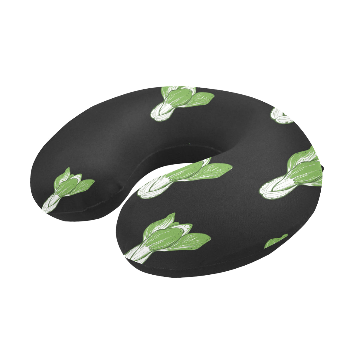 Kale Pattern Print Design 02 U-Shaped Travel Neck Pillow