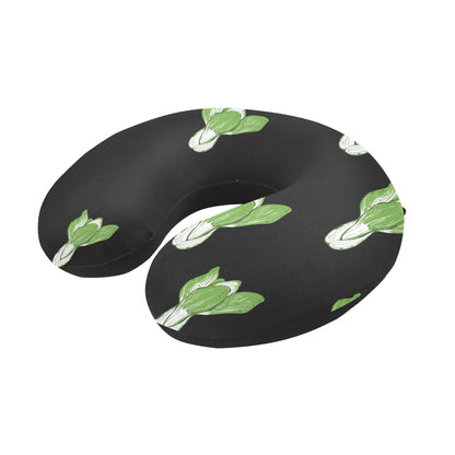 Kale Pattern Print Design 02 U-Shaped Travel Neck Pillow
