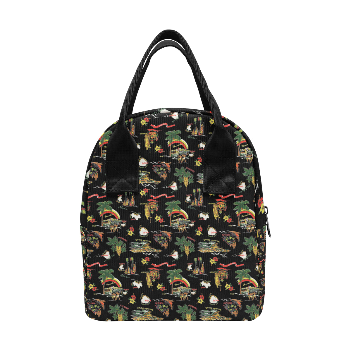 Hawaiian Island Themed Print Insulated Lunch Bag