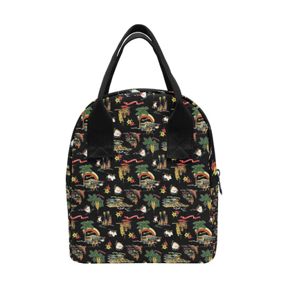 Hawaiian Island Themed Print Insulated Lunch Bag