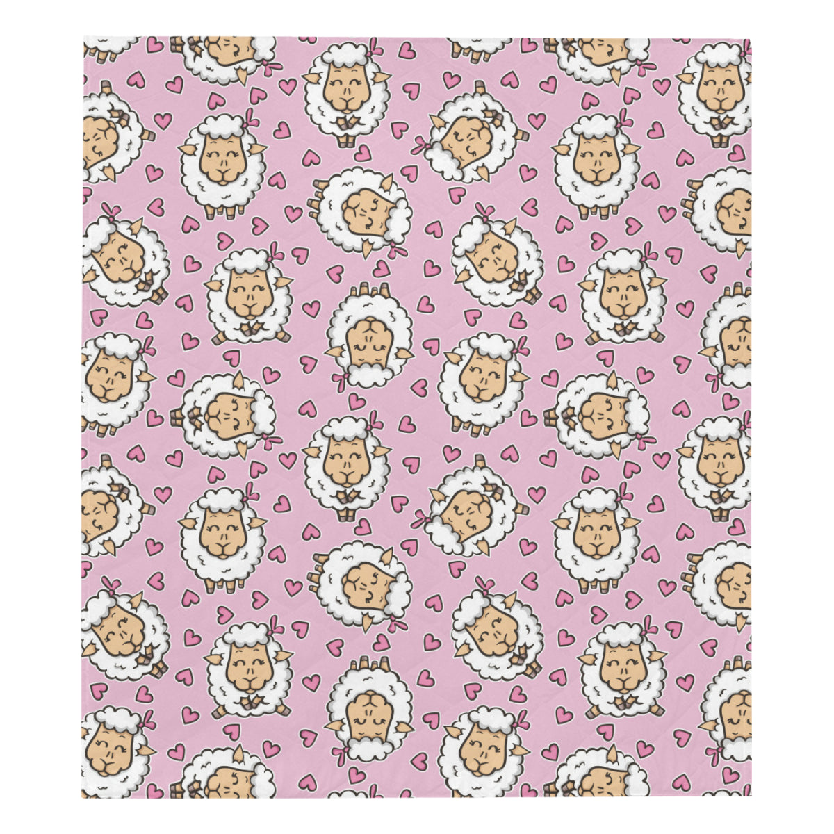 Sheep Cute Pattern Print Design 01 Premium Quilt