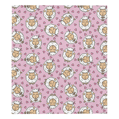 Sheep Cute Pattern Print Design 01 Premium Quilt