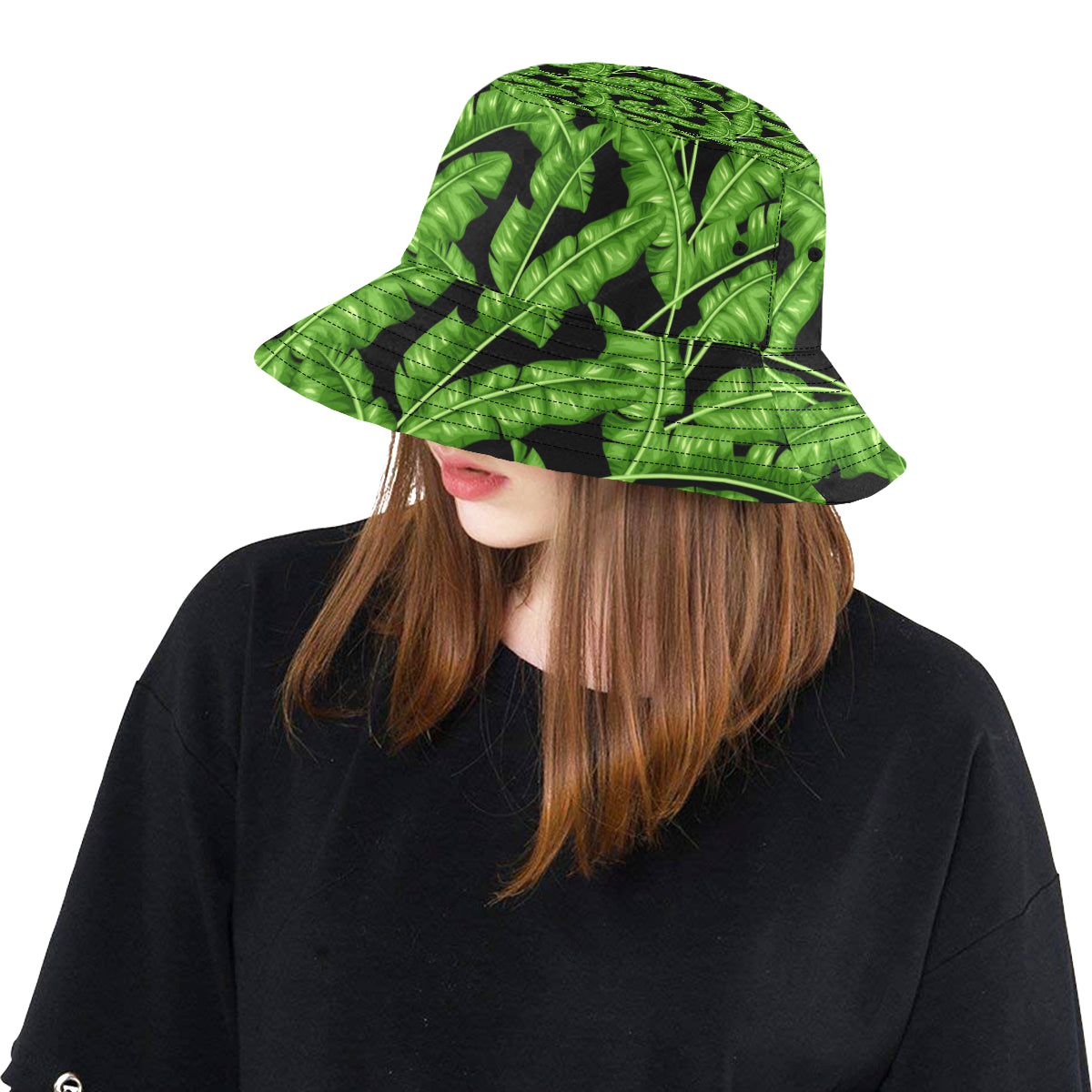 Banana Leaf Pattern Print Design BL01 Unisex Bucket Hat
