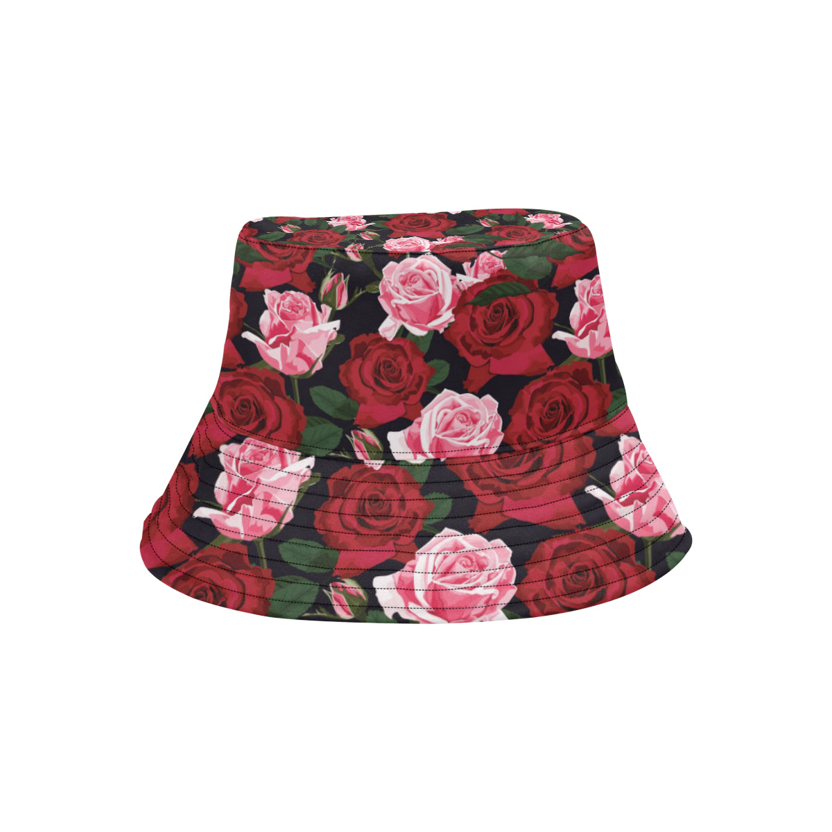 Rose Red Pink Pattern Print Design RO01 Unisex Bucket Hat