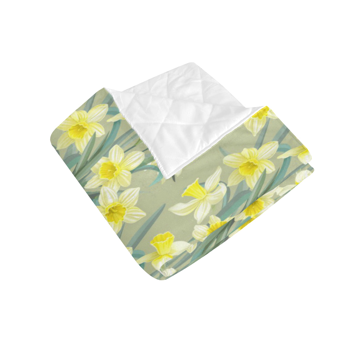 Daffodils Pattern Print Design DF01 Premium Quilt