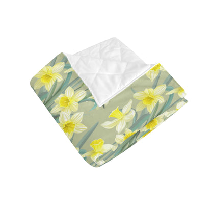 Daffodils Pattern Print Design DF01 Premium Quilt
