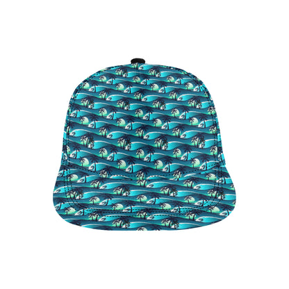 Beach Wave Design Print Snapback Cap