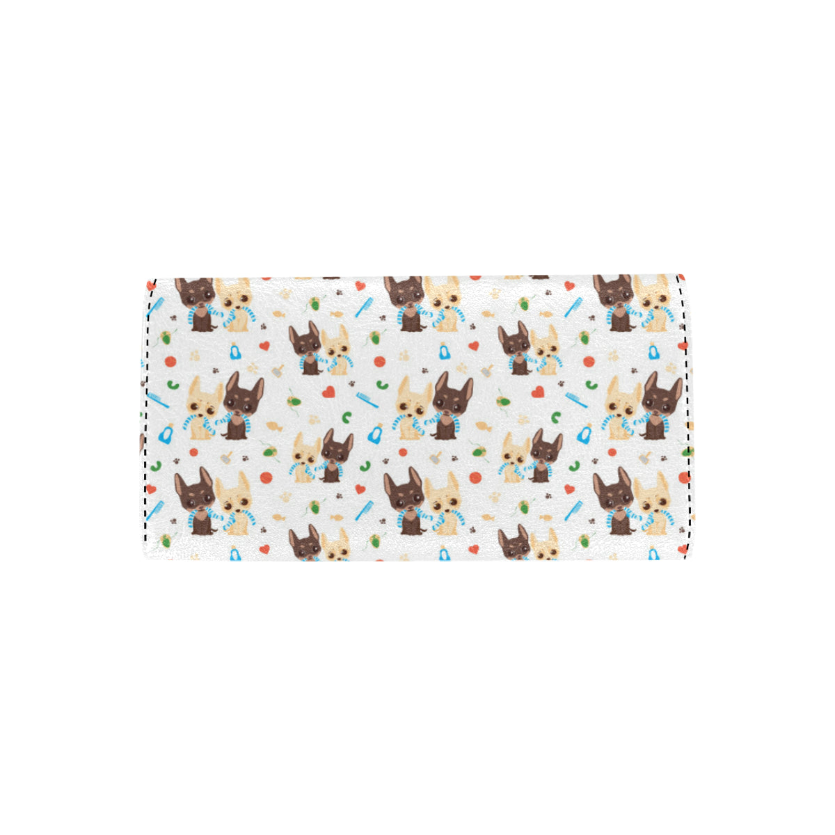 Chihuahua Pattern Print Design 06 Women's Trifold Wallet