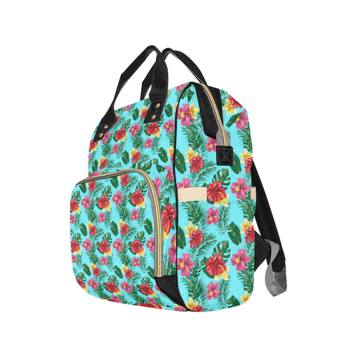 Hibiscus Hawaiian Flower Diaper Bag Backpack