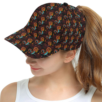 Chinese Dragons and Peonies Design Snapback Cap
