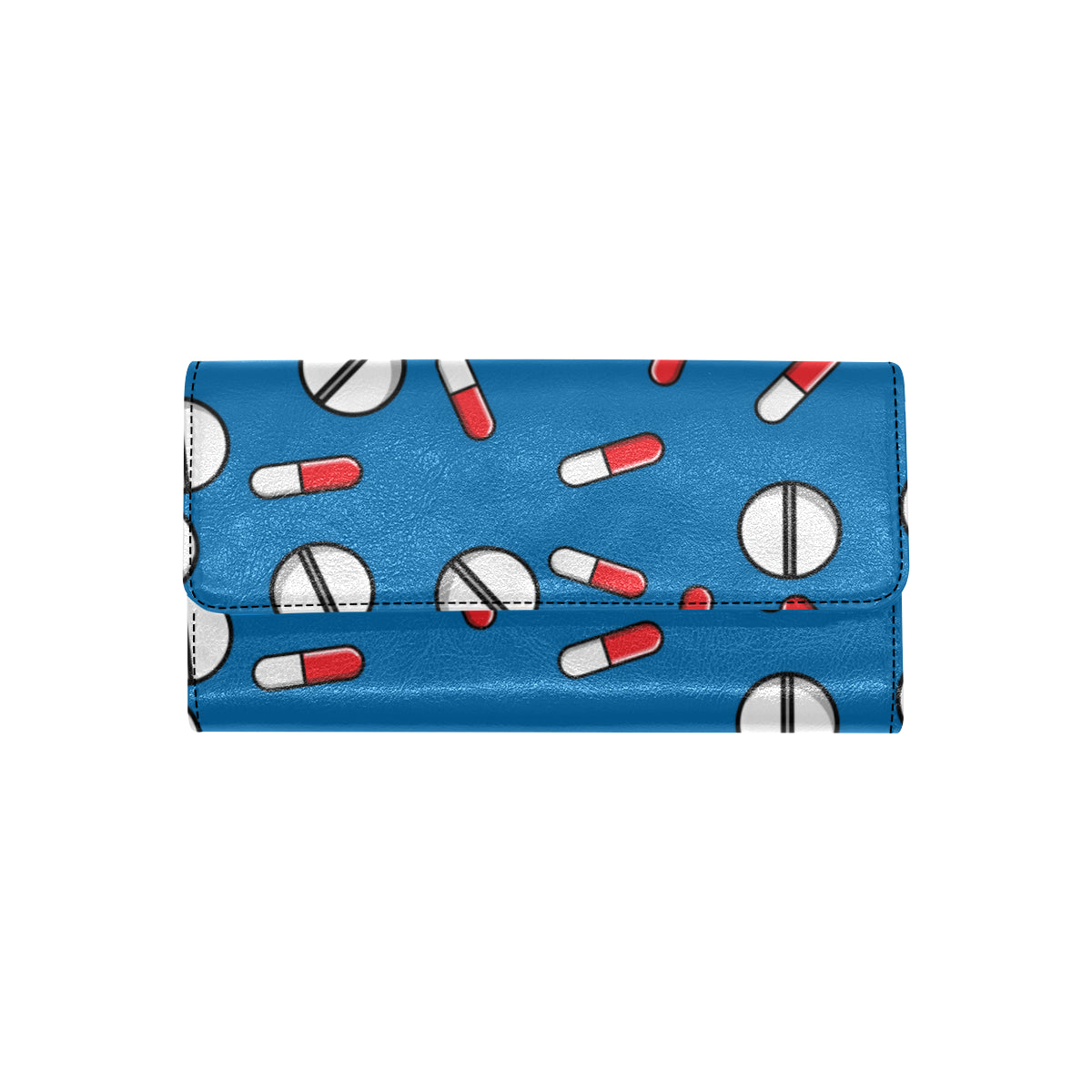 Pill Pattern Print Design A05 Women's Trifold Wallet