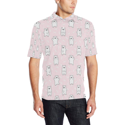 Polar Bear Pattern Print Design PB09 Men Polo Shirt
