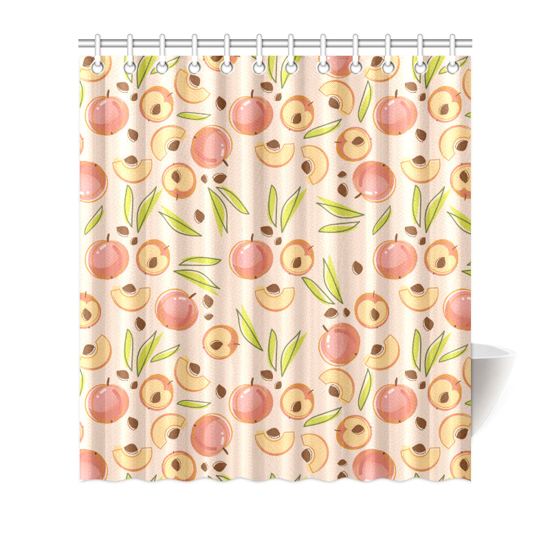 Peach Pattern Print Design A01 Shower Curtain