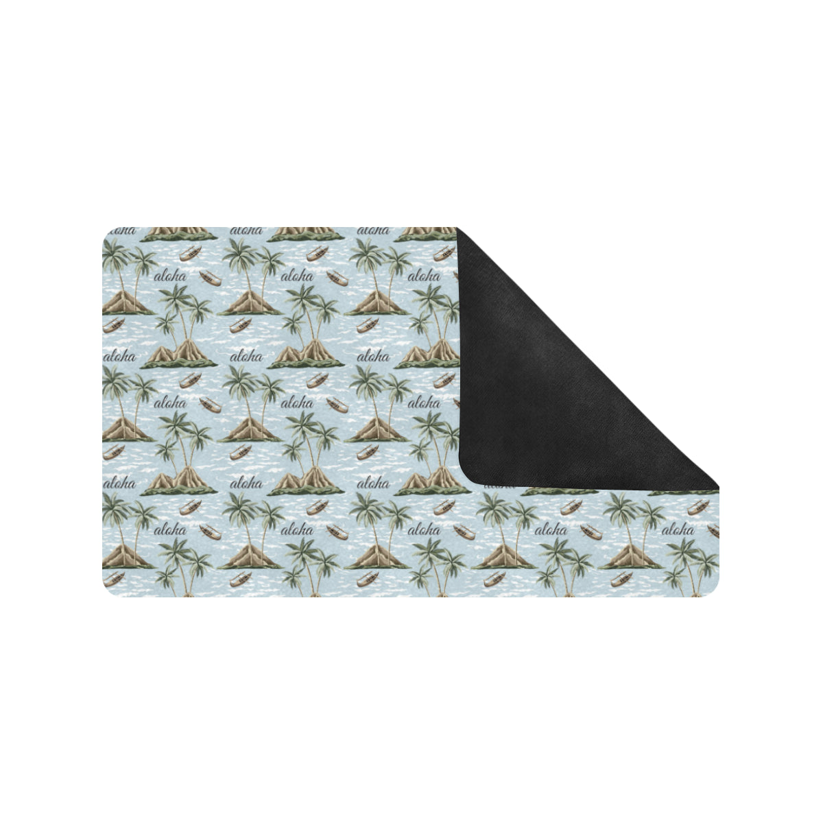 Aloha Hawaii island Design Themed Print Rubber Doormat