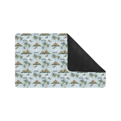 Aloha Hawaii island Design Themed Print Rubber Doormat