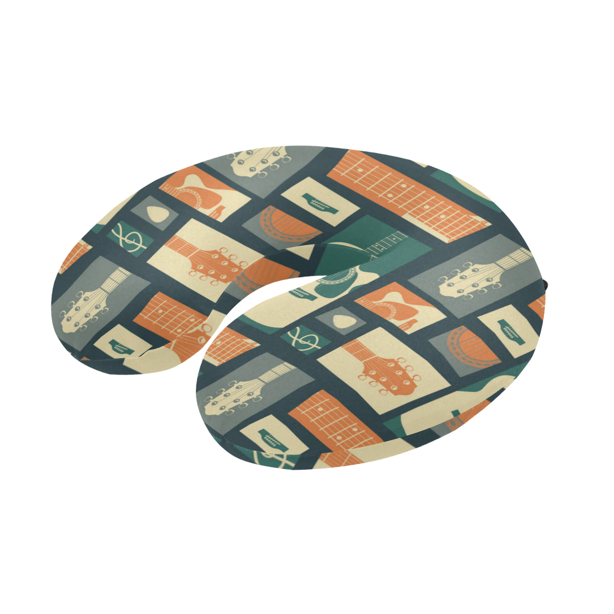 Acoustic Guitar Pattern Print Design 02 U-Shaped Travel Neck Pillow