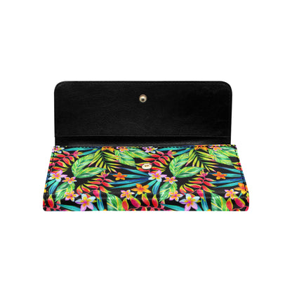 Heliconia Pattern Print Design HL09 Women's Trifold Wallet