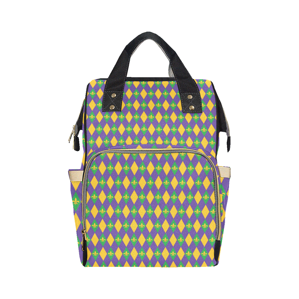 Mardi Gras Pattern Print Design 05 Diaper Bag Backpack