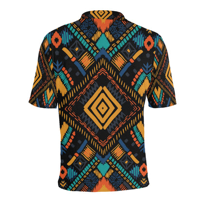 Kente Pattern Print Design 05 Men Polo Shirt