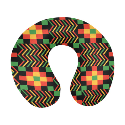 Kente Pattern Print Design 01 U-Shaped Travel Neck Pillow