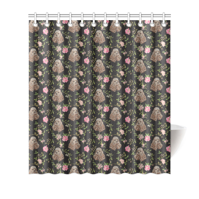 Cocker Pattern Print Design 03 Shower Curtain