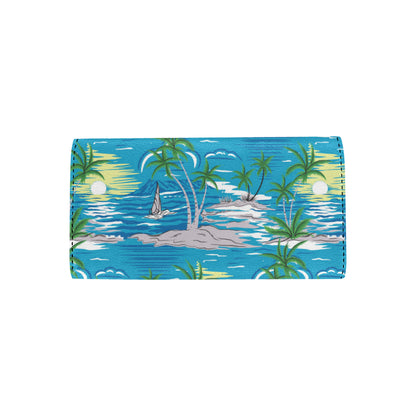 Palm Tree Beach Women's Trifold Wallet