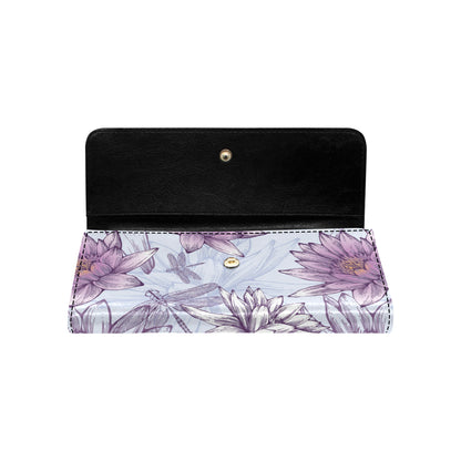 Water Lily Pattern Print Design WL01 Women's Trifold Wallet