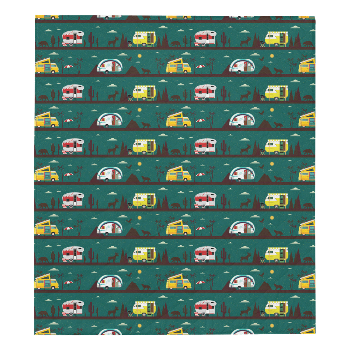 Camper Pattern Print Design 05 Premium Quilt