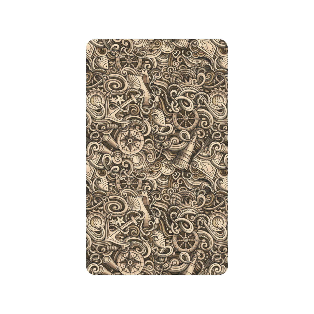 Nautical Tattoo Design Themed Print Rubber Doormat