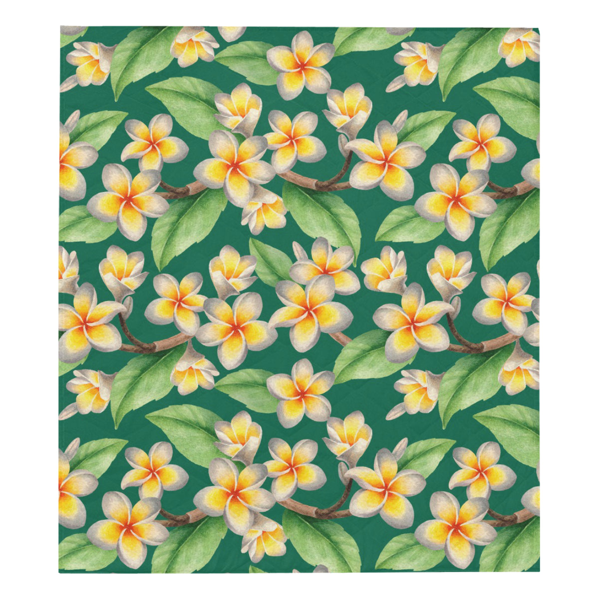 Plumeria Pattern Print Design PM07 Premium Quilt