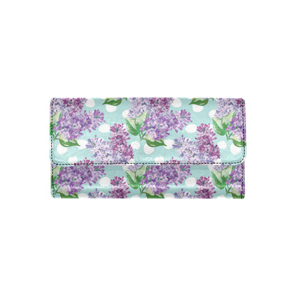 Lilac Pattern Print Design 02 Women's Trifold Wallet