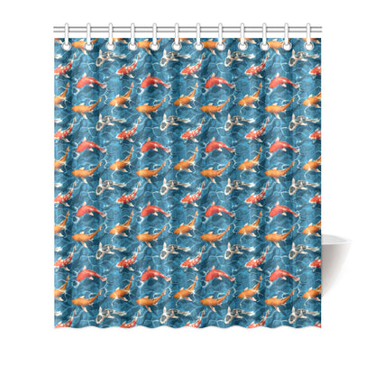 Koi Carp Water Design Themed Print Shower Curtain