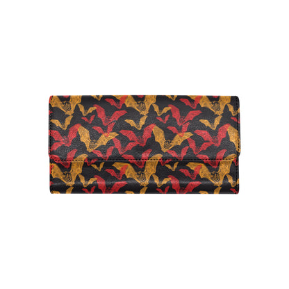 Bat Pattern Print Design 01 Women's Trifold Wallet