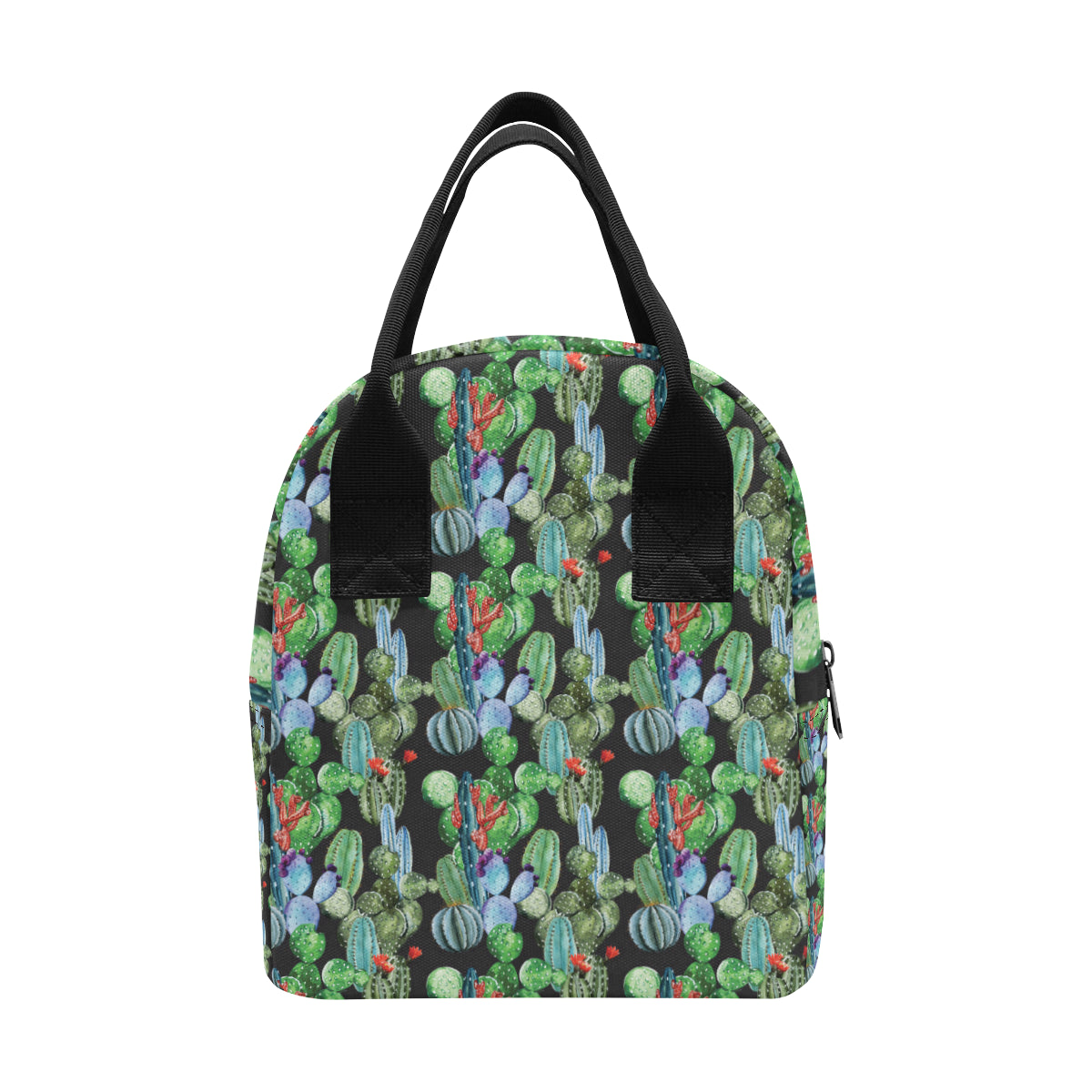 Cactus Watercolor Style Print Insulated Lunch Bag