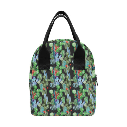 Cactus Watercolor Style Print Insulated Lunch Bag