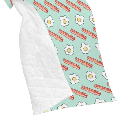 Bacon Sausage Pattern Print Design 01 Premium Quilt