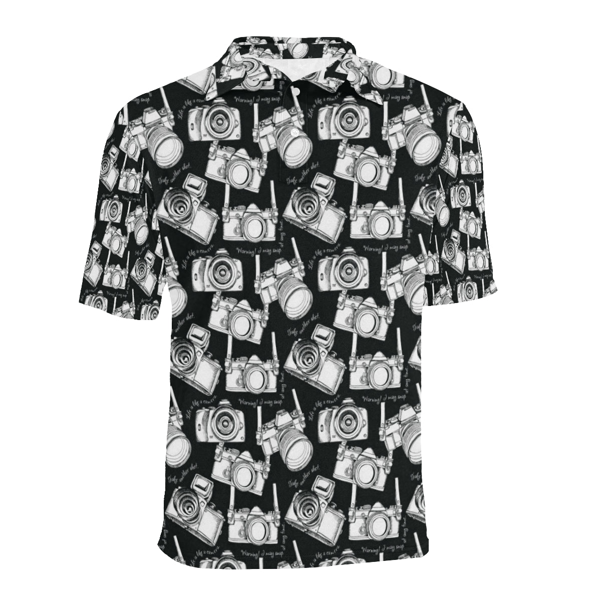 Camera Pattern Print Design 01 Men Polo Shirt