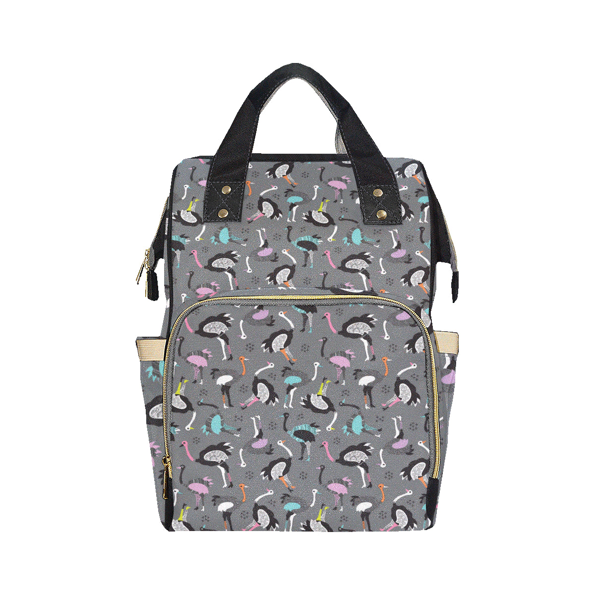 Ostrich Pattern Print Design 01 Diaper Bag Backpack