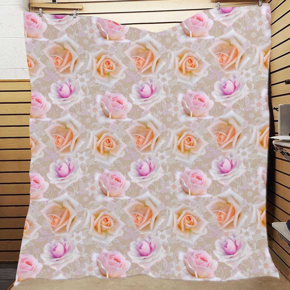 Rose Pattern Print Design RO011 Premium Quilt