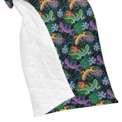 Gecko Colorful Pattern Print Design 01 Premium Quilt