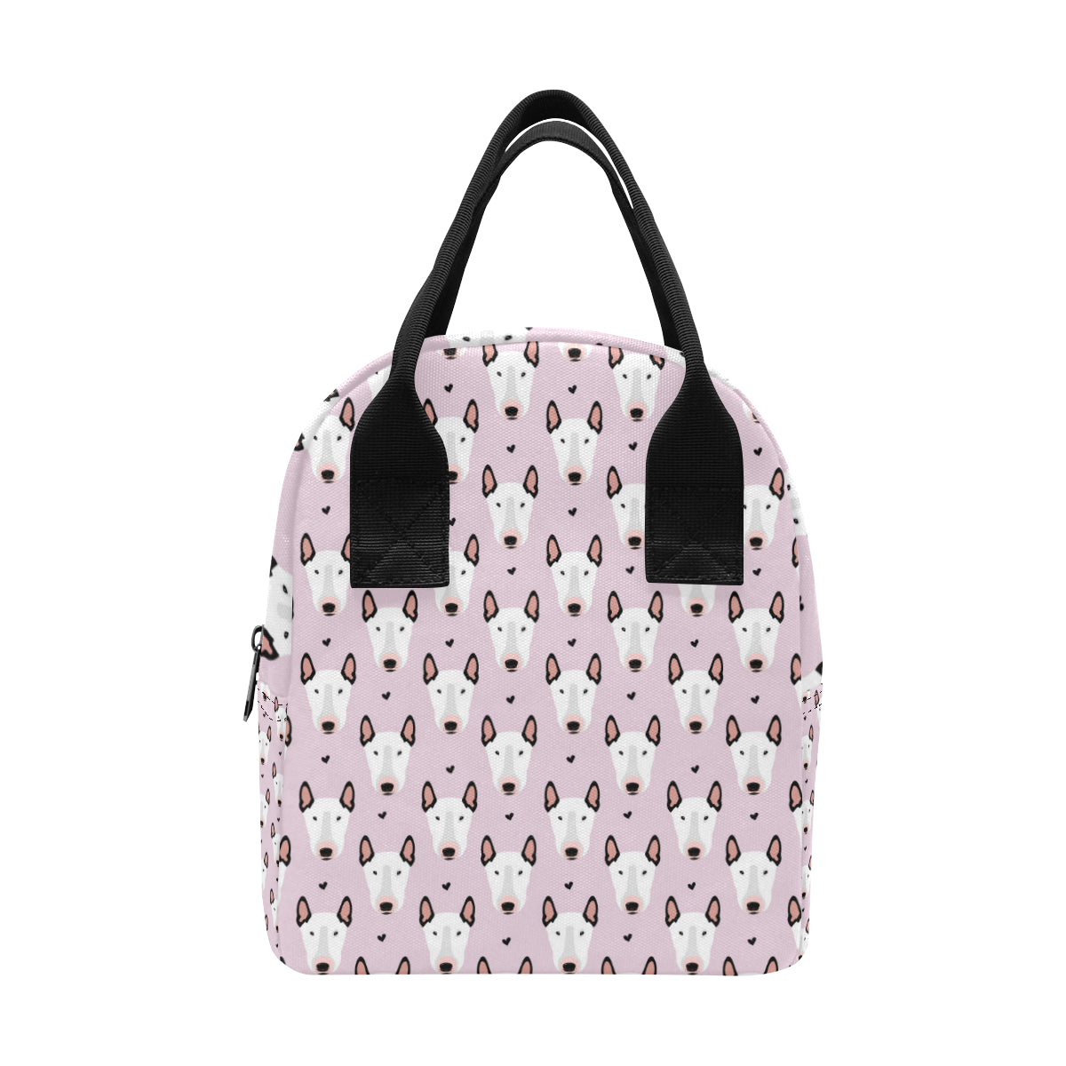 Bull Terrier Pink Print Pattern Insulated Lunch Bag