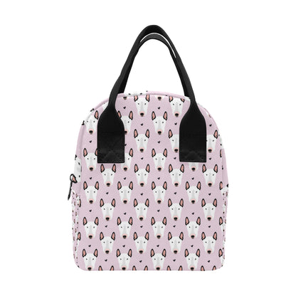 Bull Terrier Pink Print Pattern Insulated Lunch Bag