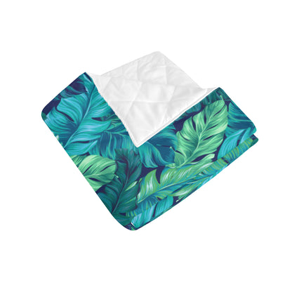 Banana Leaf Pattern Print Design BL05 Premium Quilt