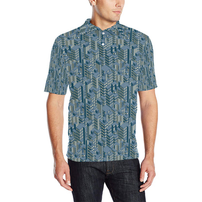 City  Pattern Print Design 01 Men Polo Shirt