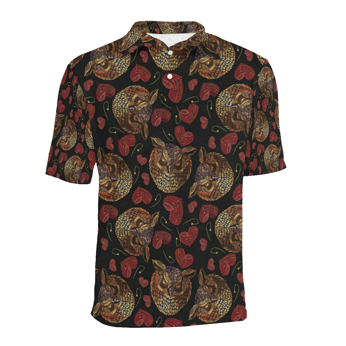 Owl Pattern Print Design A08 Men Polo Shirt
