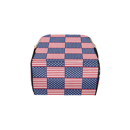 Patriotic US Flag Pattern Print Design A03 Diaper Bag Backpack