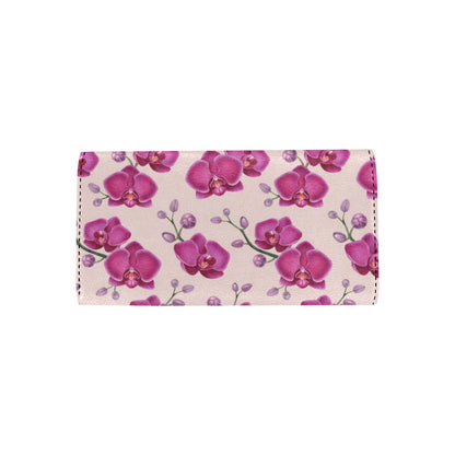 Orchid Purple Pattern Print Design OR04 Women's Trifold Wallet