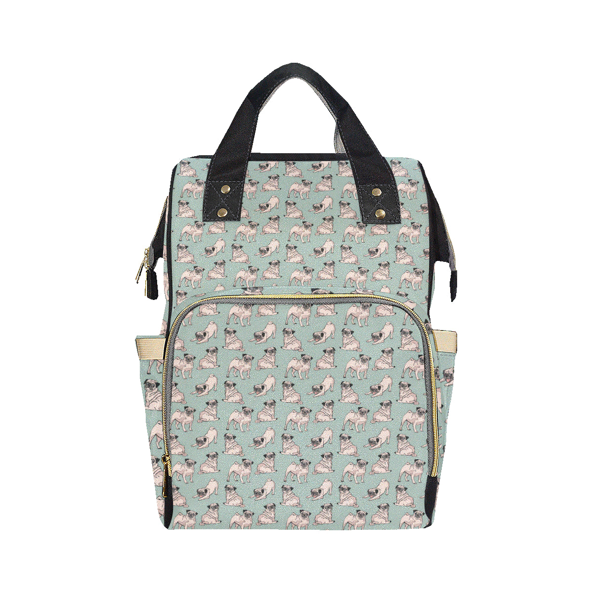 Pug Pattern Print Design A01 Diaper Bag Backpack